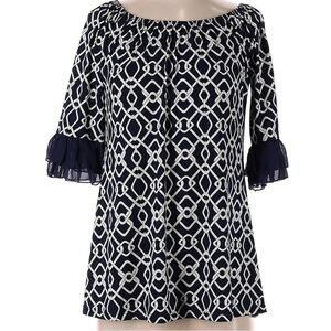 SOUTHERN FRIED CHICS GEOMETRIC PATTERN BLOUSE